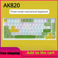 Original AK820 Mechanical Keyboard Wireless Bluetooth Three-mode Keyboard with Screen RGB Backlight E-sports Gaming Keyboard