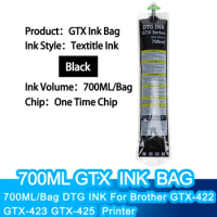 New 700ML/Bag GTX Ink Bag With One Time Chip DTG Ink Bag For Brother GTX-422 GTX-423 GTX-425 GTX-600 GTXPRO GTX Ink Bag Printer