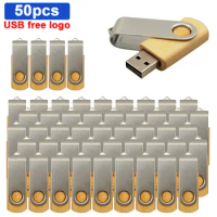 50PCS USB Flash Drive 128GB Memory Stick 2.0 Wooden Free Logo Personal Customized Pendrive 4GB 8GB 16GB 32GB 64GB Wedding Gift