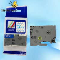 Compatible for TZ label tape tze tz tape Tze133 tz133 tze 133 12mm*8m blue on clear Tze-133 P-touch Ribbon label maker