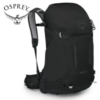 【Osprey】Hikelite 32 輕量網架登山背包 黑色(健行背包 運動後背包 多功能背包)