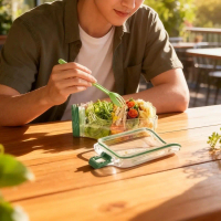 {DLGIFJIE} Salad Jar with Side Opening, Mason Jar Salad Container for Lunch with Dressing Compartmen