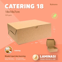 Box Catering 18x18 Dus Nasi Kemasan Makanan Kraft Laminasi