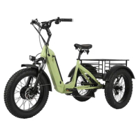 lvco 48v 500w folding electric bike 20inch big tire three wheels tricycles for adults