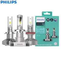 Philips LED H1 H4 H7 H8 H11 H16 HB3 HB4 Ultinon LED 6000K Cool White Headlight +160% Bright Car Fog Light Compact Design, Pair