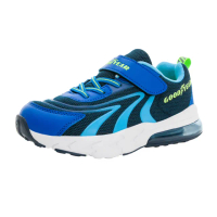 【GOODYEAR 固特異】氣躍速跑-半氣墊緩震運動鞋/童 自黏帶 透氣 穩型鞋墊 藍色(GAKR38716)