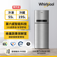 福利品Whirlpool惠而浦 250公升雙門變頻冰箱 WTI2920S (星河銀)