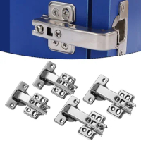2Pieces Cabinet Hinges Drilling-free 90 Degree Hinge Cupboard Door Hydraulic Hinges Soft Close With Buffer Furniture Hardware