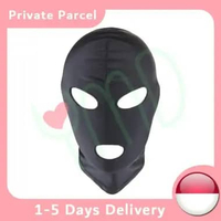 Wanita Seks Kepala Hood Mata Mulut Ekspos Topeng untuk Pasangan Seks L34 Black