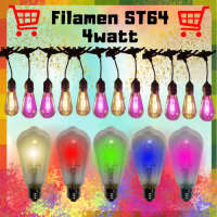 lampu led filamen 4w tipe g45/st64 ,warna kuning,merah,biru,hijau,pink,/lampu filamen cafe