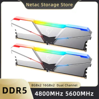 Netac DDR5 Memory RAM 4800MHz 5600MHz XMP3.0 RGB Memory 8GBx2 16GB x2 ddr5 32GB U-DIMM Desktop PC RAM Memoria DDR5 with Heatsink