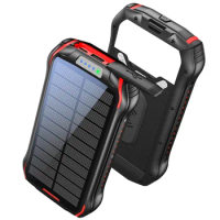 Portable Solar Power Bank Wireless Charger External Battery for iPhone Xiaomi PowerBank 26800mAh Solar Charger for Mobile Phones