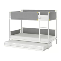 VITVAL 上下舖床框附活動子床, 白色/淺灰色, 90x200 公分