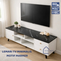 Lemari TV Minimalis Motif Marmer - Lemari TV Minimalis Estetik Bufet TV - Lemari TV Kayu Modern Mura