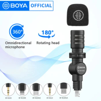 BOYA BY-M100 Wireless Microphone Lavalier Portable Audio Video Recording Mini Mic for iPhon Android Live Game Smart Phone Camera