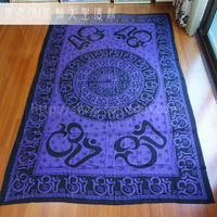 OM脈輪大聖壇布-紫色 (掛毯，窗簾，聖壇布，雙人床單，七脈輪，桌布，桌巾)