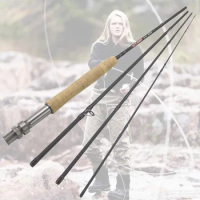 8ft 9ft 4 Section Fly Fishing Rod Portable Carbon UltraLight Slow Action Fly Rod Cork Handle Lure Fishing Tackle Free Shipping