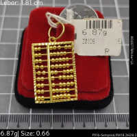 Emas 916,Loket Sempoa L9 Crki Clsic 1.81cm Design:100013<Z01D8>P916B(YT)-Size: 0.66cm