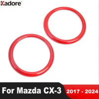 For Mazda CX-3 CX3 2017-2020 2021 2022 2023 2024 Red Car Dashboard Door Audio Stereo Speaker Cover Trim Interior Accessories