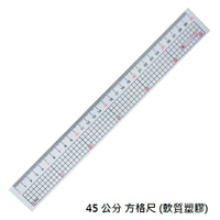 PASS 巴士 NO.11131 直尺 (方格尺) (45公分) (軟質塑膠)