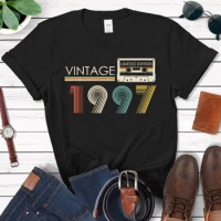 Daughter Gift Vintage Audio Tape 1997 Limited Edition T Shirt Women Harajuku 27th 27 Years Old Birthday Party Top Retro Tshirt