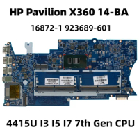 923689-601 For HP Pavilion X360 14-BA Laptop Motherboard Mainboard with I3 I5 I7 7th Gen CPU UMA 16872-1 Motherboard