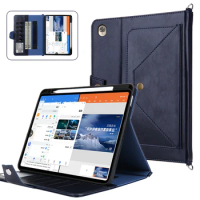 Leather Case For Huawei Media Pad M6 Pro10.8 Matepad 11 2022Matepad 10.8 2020 Flip Cover With Stand Shoulder Strap Card Pen Slot
