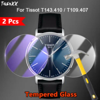 2Pcs For Tissot Everytime Watch T143.410 T109.410 T109.407 Clear / Anti Purple Light 2.5D Tempered Glass Screen Protector Film