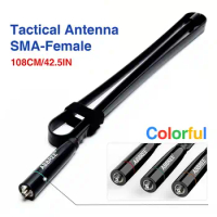 ABBREE Colorful AR-152C SMA-Female 108CM 144/430Mhz Foldable CS Tactical Antenna For Baofeng UV-5R UV-82 BF-888S Two Way Radio