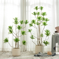 仿真百合竹植物假盆栽北歐風大型落地客廳擺件裝飾仿生綠植盆景