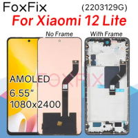 AMOLED Screen For Xiaomi 12 Lite LCD Display Touch Screen Digitizer Panel Full Assembly With Frame Replacement 2203129G