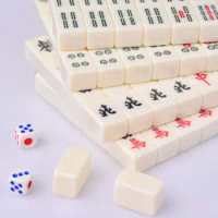 Travel Mahjong Game Set 144pcs Chinese Traditional Mahjong Sets Portable Multiplayer Table Game For Family Friend Party Activity