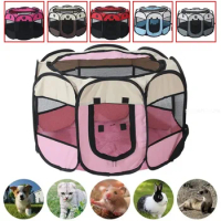 Portable Foldable Pet Cat Dog Tent House Game Safe Guard Playpen Fence Fence Indoor Outdoor Small Medium Animal Cage