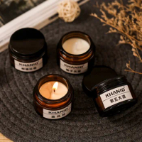1PC Brown Glass Jar Scented Candle Handmade Soywax Candle Birthday Gifts Simulation Home Fragrance Oil Candle Candles Tester