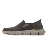 Skechers 休閒鞋 Garze-Albers Slip-Ins 男鞋 棕 套入式 輕量 緩衝 皮鞋 205061CHOC