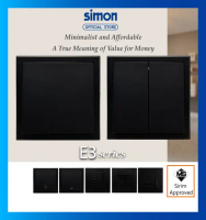SIMON E3 siri suis/soket Outlet (Hitam) Suiz Lampu Kipas Rumah 1 Gang 2 Gang 3 Gang 4 Gang 20A 13A U