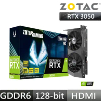 【ZOTAC 索泰】GAMING GeForce RTX 3050 Twin Edge OC 8G 顯示卡