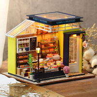 Bánh cửa hàng mini Nhà búp bê Kit xây dựng lắp ráp Mô Hình DIY handmade 3D câu đố đồ chơi, trang trí phòng ngủ nhà với đồ nội thất, gỗ