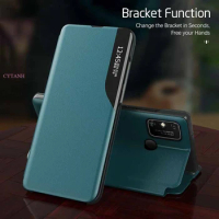smart view flip transparent window phone case for Samsung Galaxy a12 a 12 12a SM-A125F 6.5" PC shell magnetic book stand coque