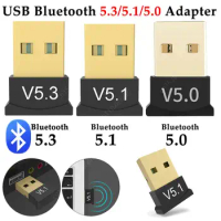 USB Bluetooth 5.3/5.1/5.0 Adapter Wireless Dongle Adapters Support Computer Laptop For Windows 11/10/8.1 Audio Transmitters