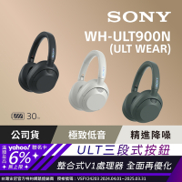 【Sony索尼】ULT WEAR WH-ULT900N 無線重低音降噪耳機 (公司貨 保固12個月)