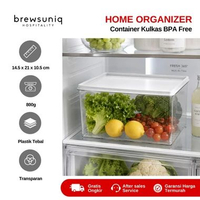 BREWSUNIQ - Container Kulkas BPA Free 2200ml | Food Container Transparan Fridge Rak Wadah Sayur Buah