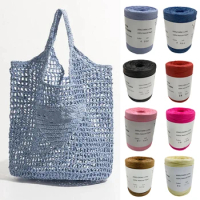 240M Home Decoration Knitting Yarn 100% Natural RAFFIA Paper Yarn Braided Cord Supplies Fiber Paper Rope DIY Summer Bag DIY
