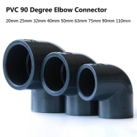 ID 20/25/32/40/50/63/75/90/110mm 90 Degree Elbow Connector Dark Grey UPVC Pipe Fitting Garden Water Fish Tank Connector DIY