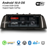 Erisin 10.25" Android 10.0 IPS GPS Autoradio Carplay DAB+ WiFi TPMS Bluetooth 4G DVR USB Navi For BMW 5 Series F10/F11 NBT 3110N