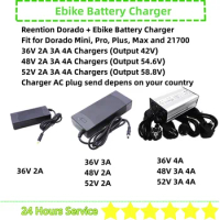 Reention Dorado Ebike Battery Charger Dorado Mini Pro Plus Max 21700 36V 48V 52V 2A 3A 4A Dorado E-bike Battery Charger