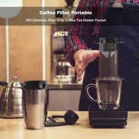 Portable Pour Over Coffee Maker - Travel Friendly Stainless Steel Dripper for Drip Coffee &amp; Tea