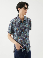 เสื้อเชิ้ตแขนสั้นผู้ชาย People Puzzle Print Shirt หลากสี