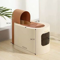 mpets全封閉式貓砂盆超大號防外濺帶砂上頂入式貓廁所馬桶貓屎盆