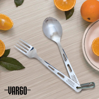 【Vargo】Titanium Spoon &amp; Fork Set 純鈦餐具湯叉兩件組 鈦金色 #T201